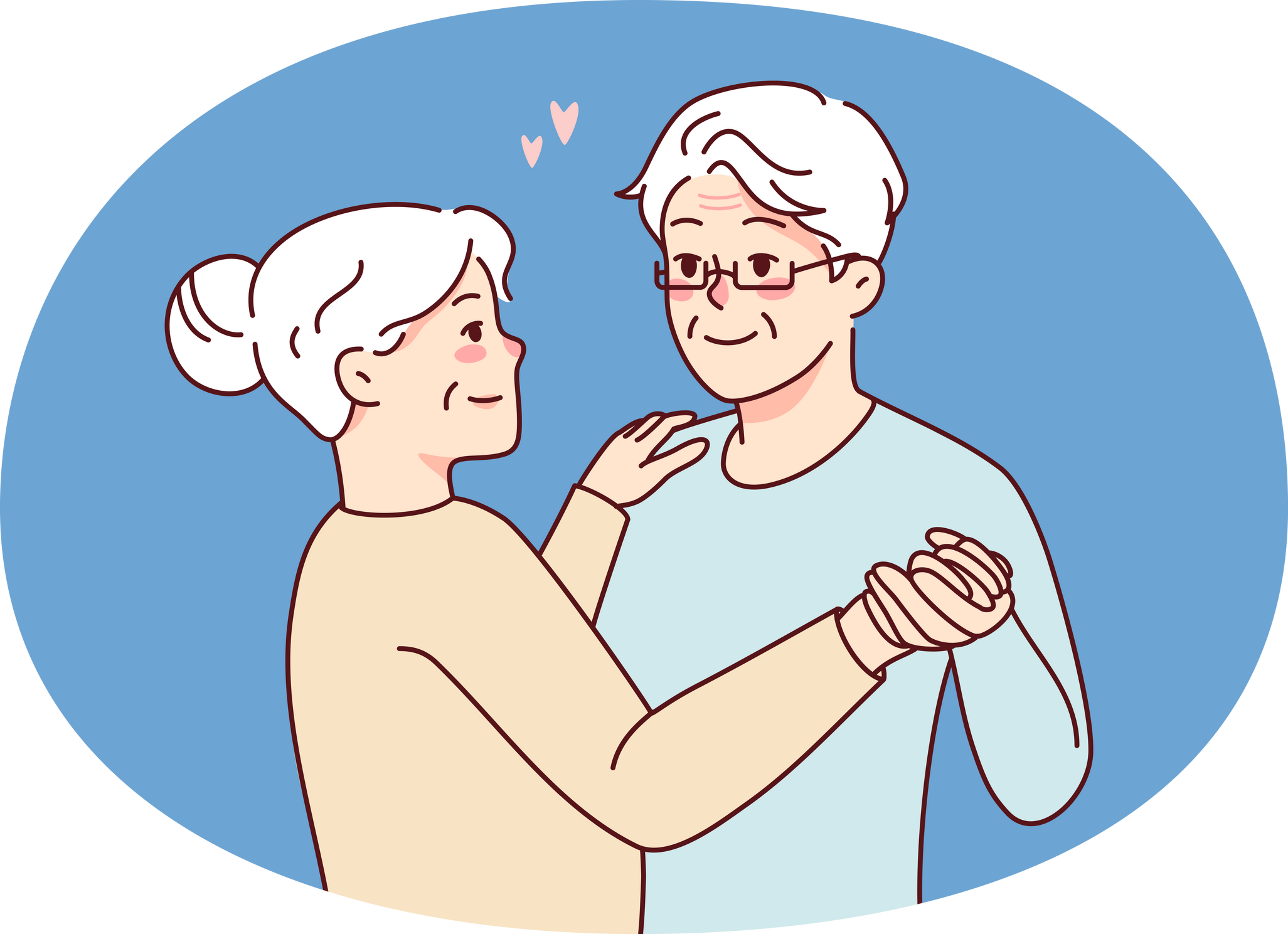 Elderly Couple Dancing Together