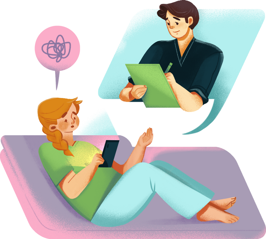 Textured Handdrawn Mental Health Consultation